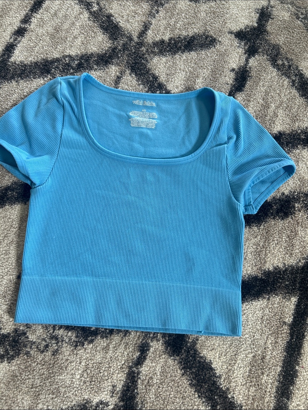 wild fable Bright Blue Ribbed Scoop Crop Top
